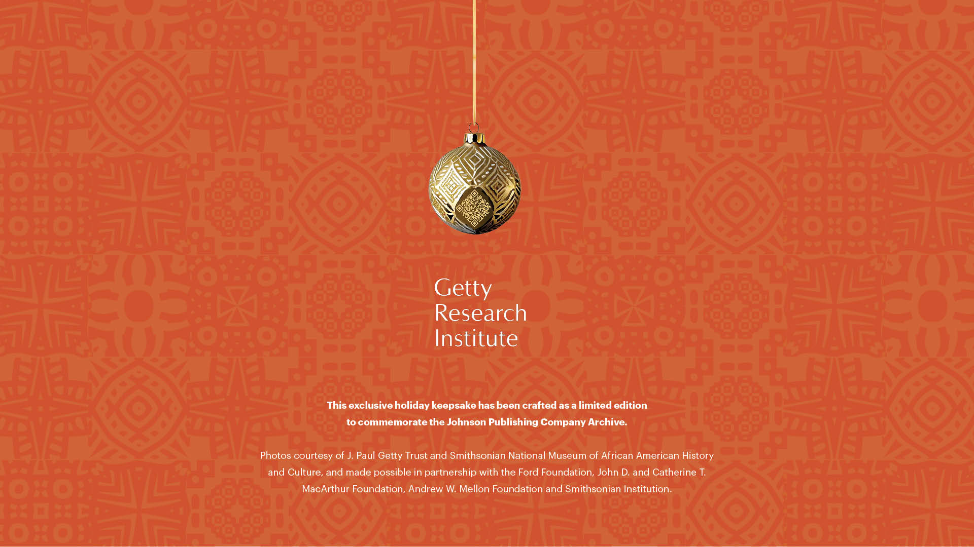 Johnson Publishing Company Archive Holiday Card Animation Screen